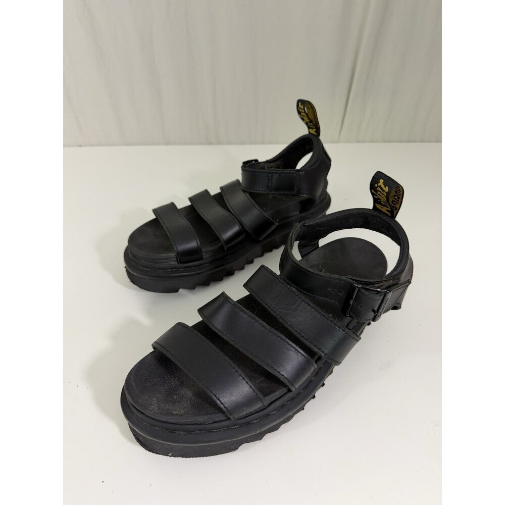 Dr. Marten’s Docs Blaire Hydro Leather Strap Sandals Black Women’s Size 7 US